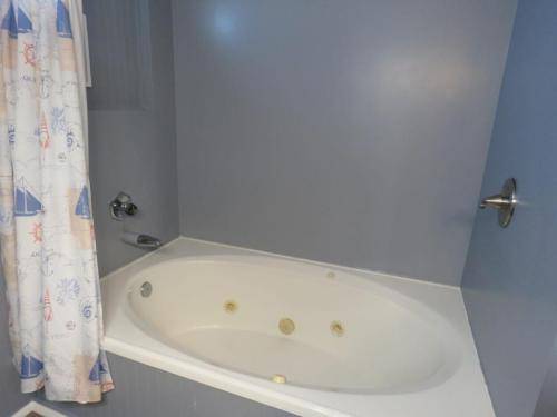 Bottom floor hall bath has a jacuzzi tub and shower all in one 