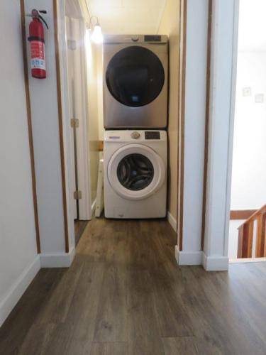 Full size washer and dryer on entry level 